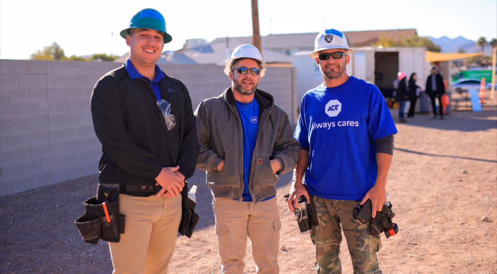ADT team members at a recent volunteer day with Habitat for Humanity near Las Vegas.